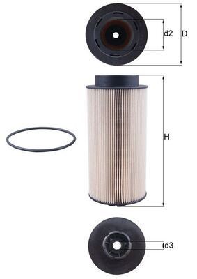 70510475 MAHLE ORIGINAL Filter Insert Height: 202,5mm Inline fuel filter KX 264D buy
