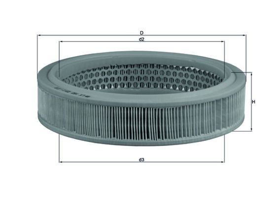 MAHLE ORIGINAL LX 160 Air filter 57,0mm, 232,0mm, Filter Insert