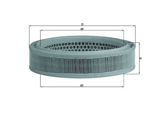 MAHLE ORIGINAL LX 166 Air filter 57,0mm, 232,0mm, Filter Insert
