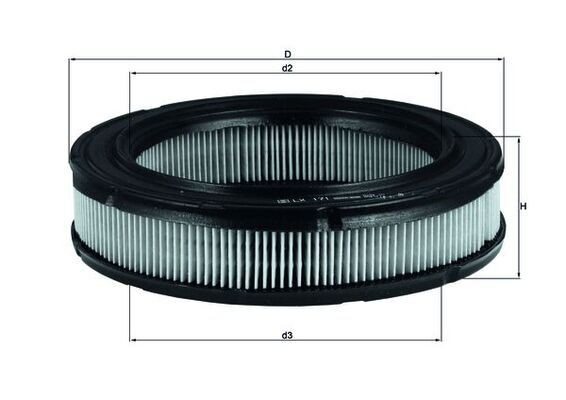 MAHLE ORIGINAL LX 171 Air filter 52,0mm, 203,0mm, Filter Insert