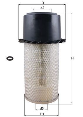 MAHLE ORIGINAL LX 18 Air filter 393,2mm, 197,9, 155mm, Filter Insert