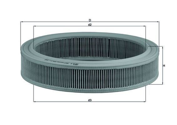MAHLE ORIGINAL LX 202 Air filter 57,5mm, 257,0mm, Filter Insert