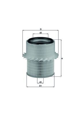 MAHLE ORIGINAL LX 215 Air filter 55,0mm, 234,0mm, Filter Insert
