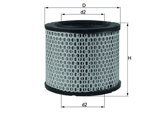 MAHLE ORIGINAL LX 224 Air filter 129,0mm, 151,0mm, Filter Insert