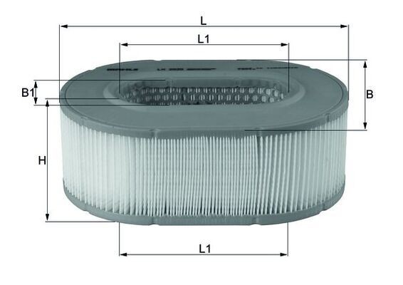 MAHLE ORIGINAL LX 2535 Air filter 92,0mm, 163mm, 245,0, 142,0mm, Filter Insert