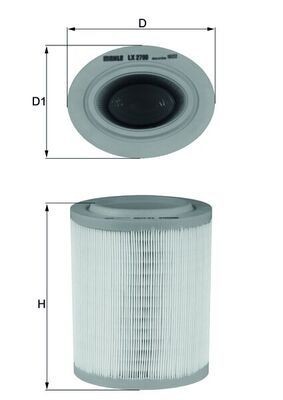 LX2790 Air filter 70510295 MAHLE ORIGINAL 246,0mm, 187,0, 147mm, Filter Insert