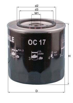 MAHLE ORIGINAL OC 17 Oil filter 3/4
