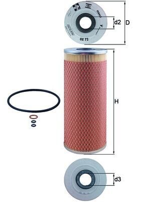 78650517 MAHLE ORIGINAL Filter Insert Inner Diameter 2: 25mm, Ø: 89,0mm, Height: 218,0mm Oil filters OX 72D buy