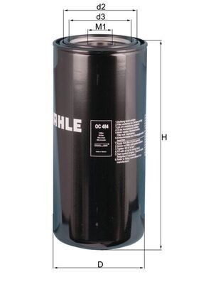 76830871 MAHLE ORIGINAL OC484 Oil filter 2 P - 4005