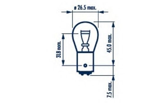 17925 Bulb, indicator 17925 NARVA 24V 21/5W, P21/5W, BAY15d