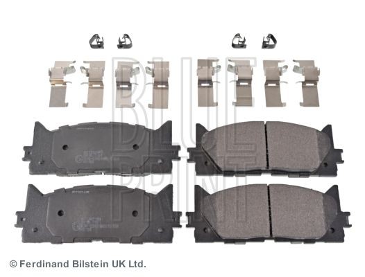 BLUE PRINT ADT342189 Brake pad set Front Axle, with acoustic wear warning, with anti-squeak plate, with fastening material