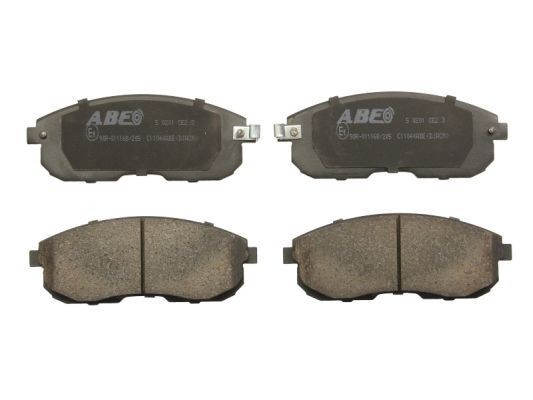 C11044ABE ABE Brake pad set NISSAN Front Axle, incl. wear warning contact