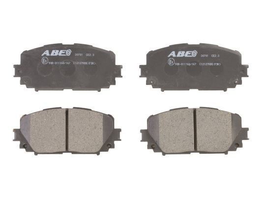 ABE C12127ABE Brake pad set Front Axle, Low-Metallic, not prepared for wear indicator