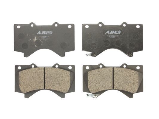 ABE C12129ABE Brake pad set Front Axle, Low-Metallic, with acoustic wear warning