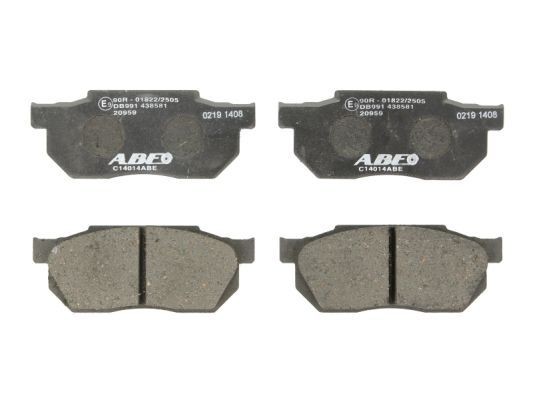 ABE C14014ABE Brake pad set Front Axle, with acoustic wear warning