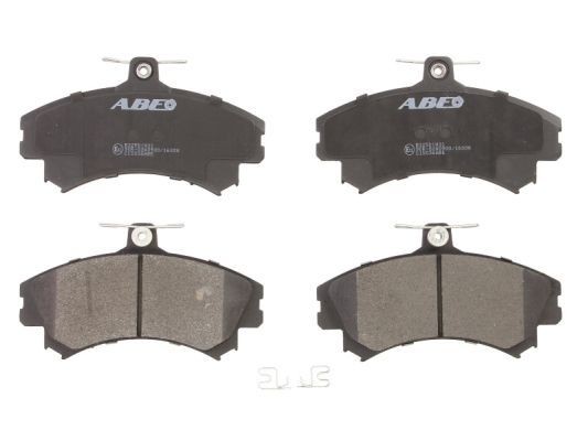 C15036ABE ABE Brake pad set MITSUBISHI Front Axle, with acoustic wear warning, with brake caliper screws, with accessories