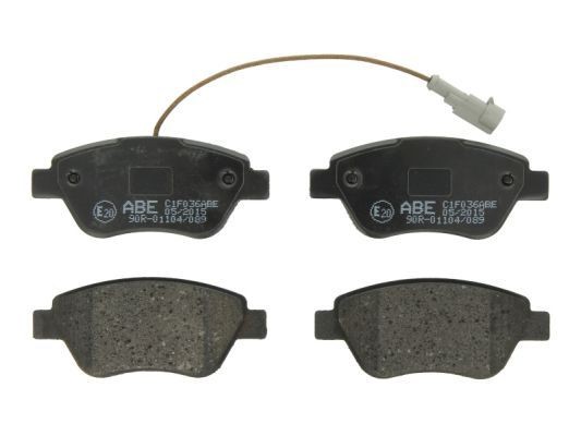 ABE C1F036ABE Brake pad set Front Axle, incl. wear warning contact