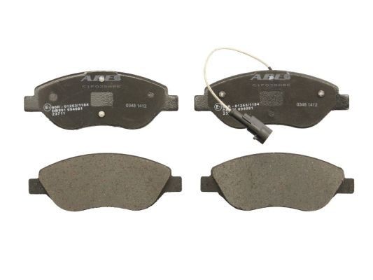ABE C1F038ABE Brake pad set Front Axle, incl. wear warning contact