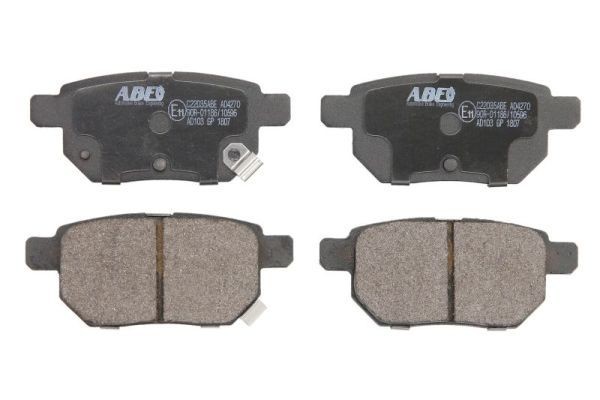 ABE C22035ABE Brake pad set Rear Axle, with acoustic wear warning