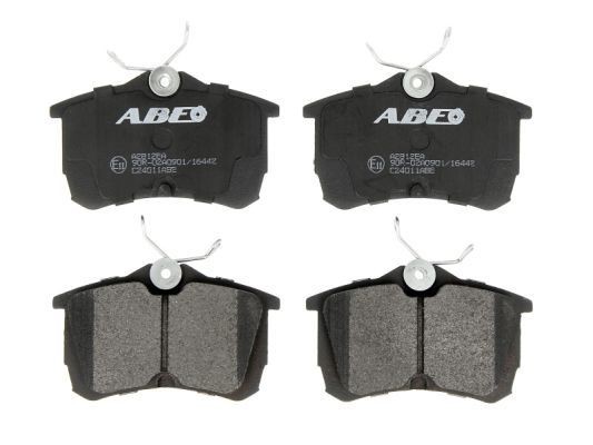 ABE C24011ABE Brake pad set Rear Axle, Low-Metallic, with acoustic wear warning