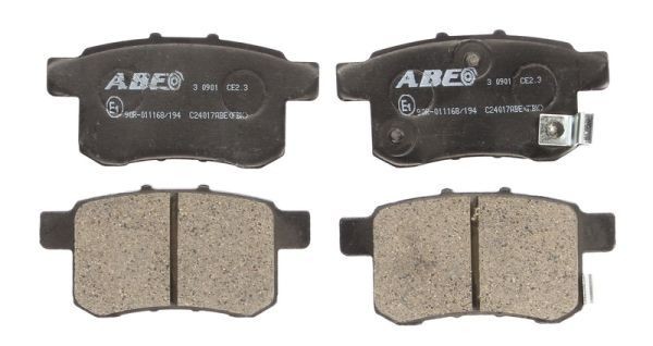 ABE C24017ABE Brake pad set Rear Axle, with acoustic wear warning