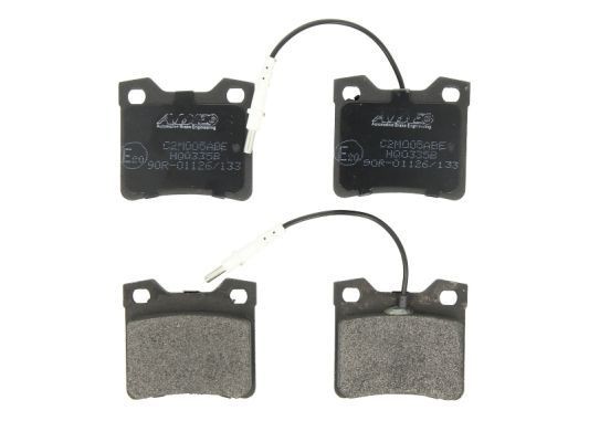 ABE C2M005ABE Brake pad set Rear Axle, Low-Metallic, incl. wear warning contact