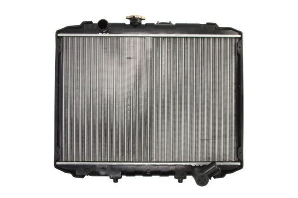 Engine radiator THERMOTEC Aluminium, 586 x 400 x 34 mm, Manual Transmission, Mechanically jointed cooling fins - D70505TT