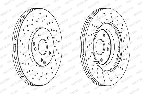 FERODO PREMIER DDF1582 Brake disc 330x28mm, 5x120, perforated/vented, Oiled