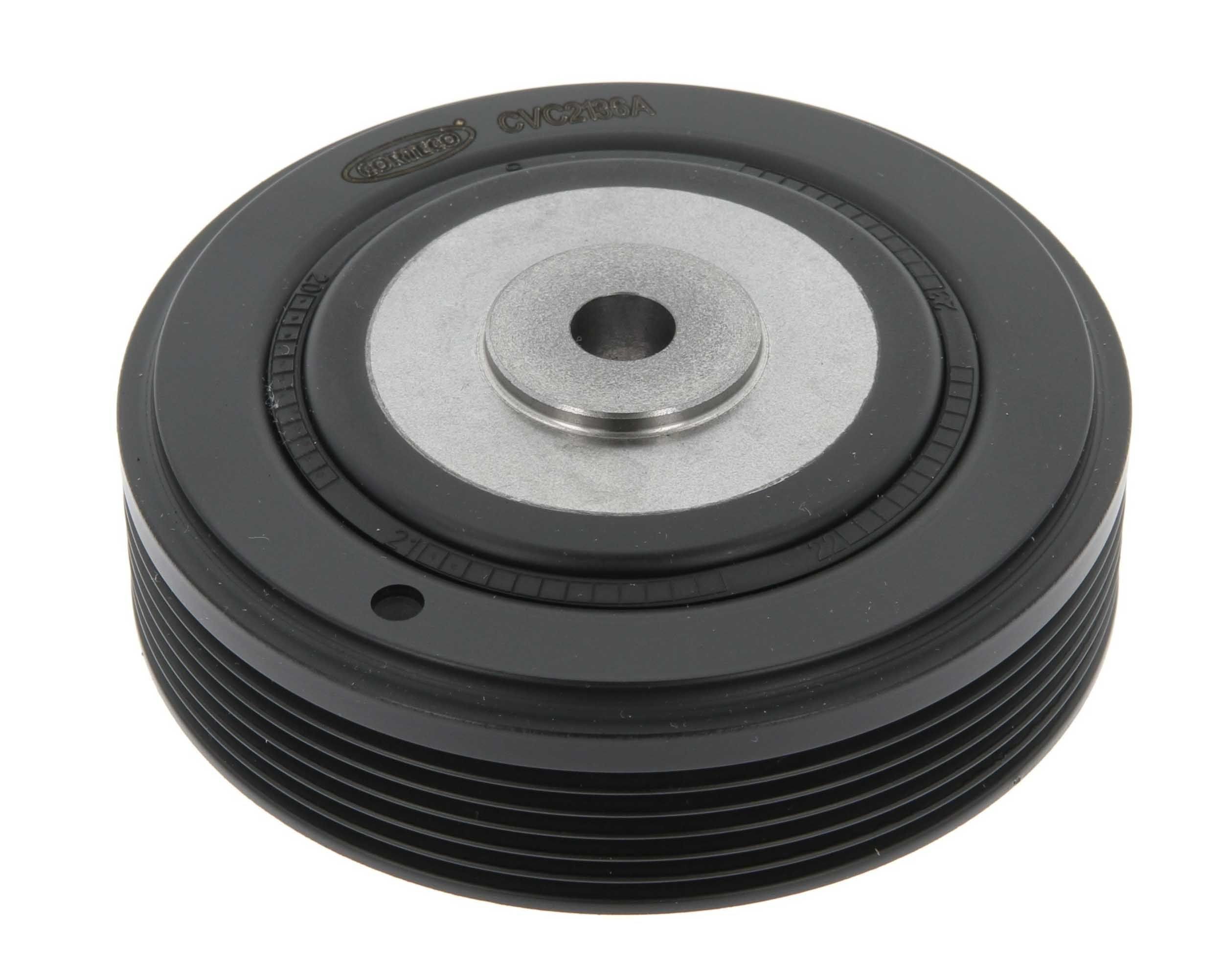 CORTECO 80001727 Crankshaft pulley 6PK, Ø: 123,18mm, Number of ribs: 5, with mounting manual, Decoupled