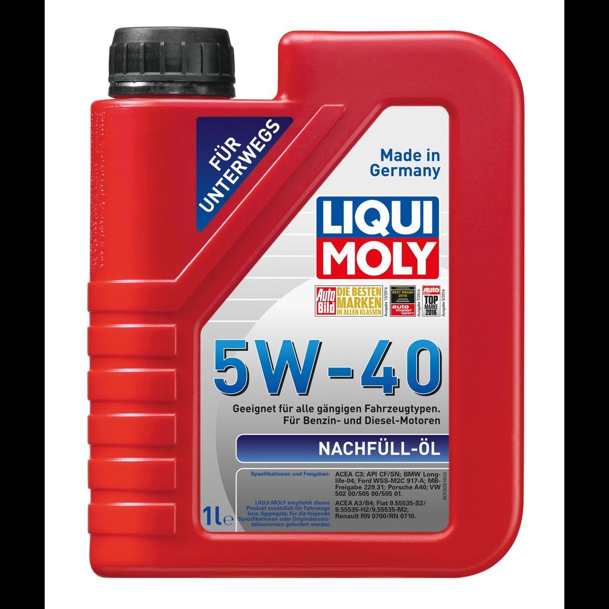 Engine oil LIQUI MOLY 5W-40, 1l, Synthetic Oil longlife 1305