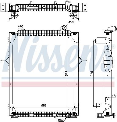 NISSENS 67206 Kühler, Motorkühlung für RENAULT TRUCKS D-Serie LKW in Original Qualität