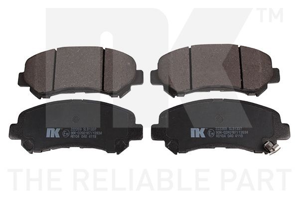 NK 222269 Brake pad set with acoustic wear warning, without accessories