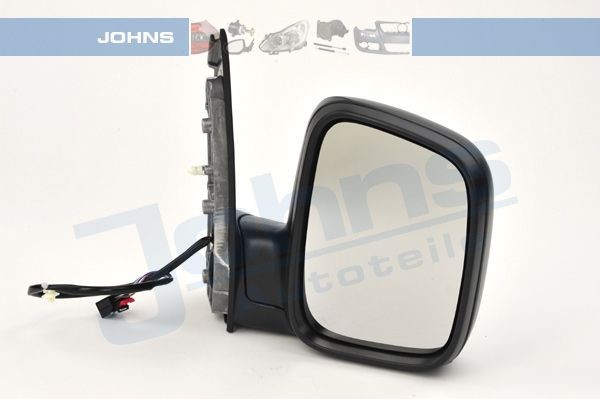 JOHNS 95 62 38-21 Wing mirror Right, black, for electric mirror adjustment, Convex, Heatable
