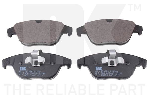 NK 223368 Brake pad set without integrated wear sensor, with anti-squeak plate, without accessories