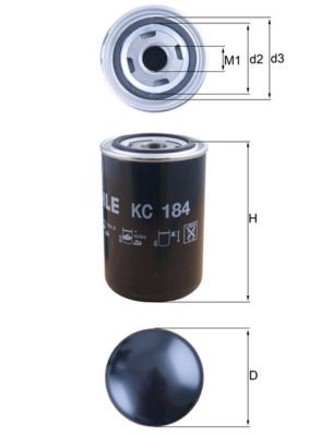 MAHLE ORIGINAL KC 184 Fuel filter Spin-on Filter