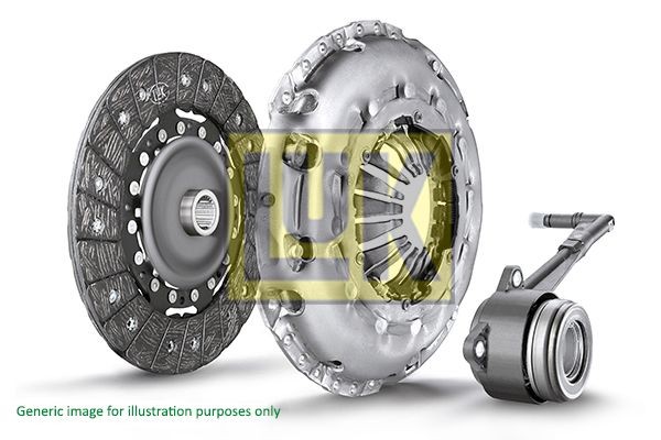 Clutch and flywheel kit LuK with central slave cylinder, with clutch disc, 220mm - 622 3226 33