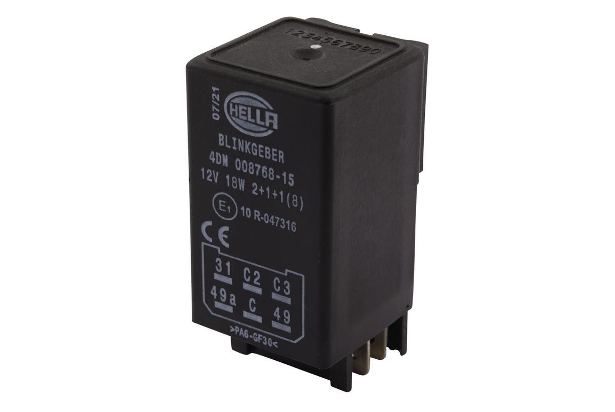 HELLA 12V, Electronic, 2+1+1(8)x18W, IP64, with holder, with accessories Flasher unit 4DN 008 768-151 buy