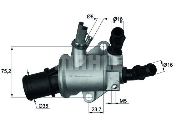 TI14388 Engine cooling thermostat TI14388 BEHR THERMOT-TRONIK Opening Temperature: 88°C, with seal