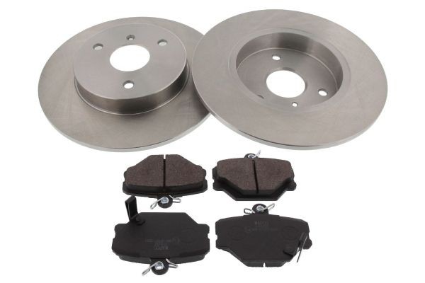 MAPCO 47550 Brake discs and pads set Front Axle, solid, with acoustic wear warning