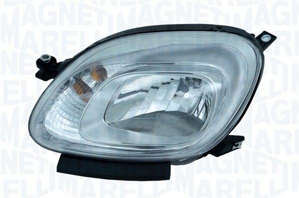 Front headlights MAGNETI MARELLI Left, PY21W, H4, Halogen, without front fog light, with indicator, with high beam, for right-hand traffic, with bulbs, with motor for headlamp levelling - 712470701129