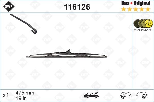 Original SWF Windshield wipers 116126 for FORD TRANSIT