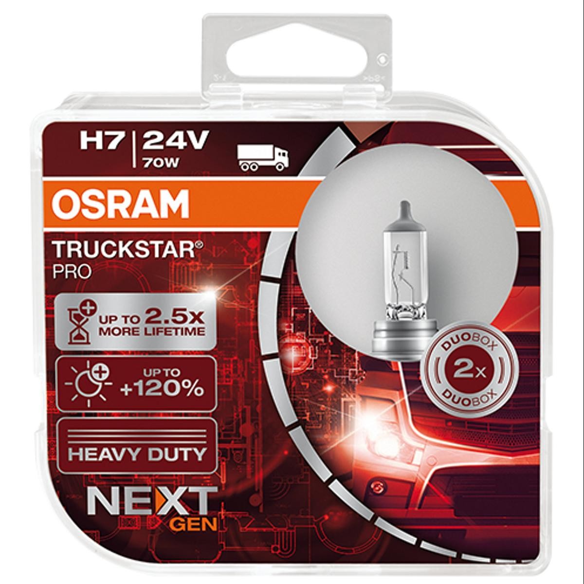 H7 OSRAM TRUCKSTAR PRO H7 24V 70W PX26d, 3200K, Halogen High beam bulb 64215TSP-HCB buy