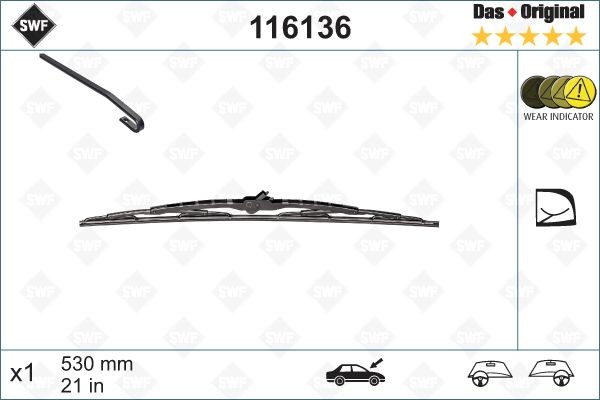 Nissan MAXIMA Windscreen wiper 7002899 SWF 116136 online buy