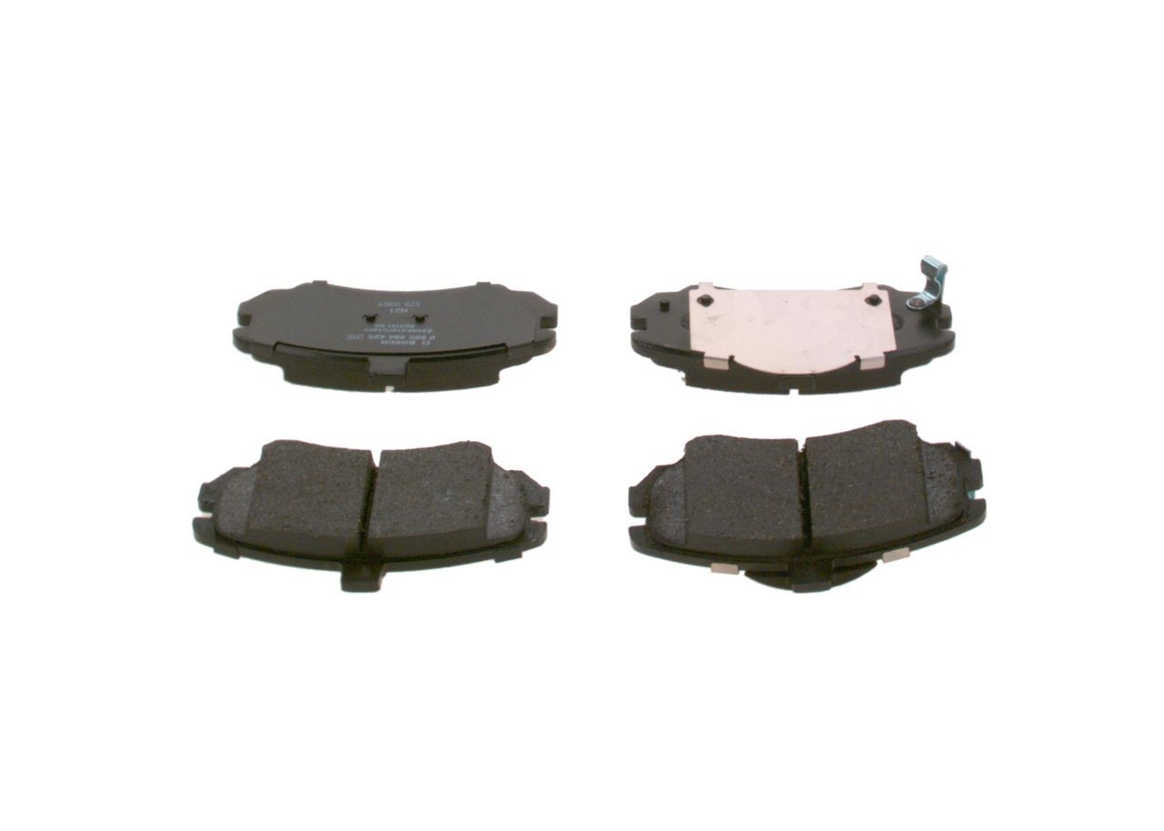 BOSCH 24369 Disc pads Low-Metallic, with acoustic wear warning, with anti-squeak plate
