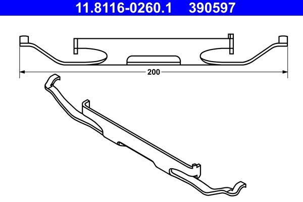 Volkswagen GOLF Front brake pad fitting kit 7003344 ATE 11.8116-0260.1 online buy