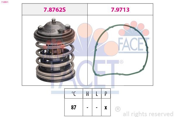 EPS 1.880.851 FACET Made in Italy - OE Equivalent 7.8851 Engine thermostat 11 51 8 512 234