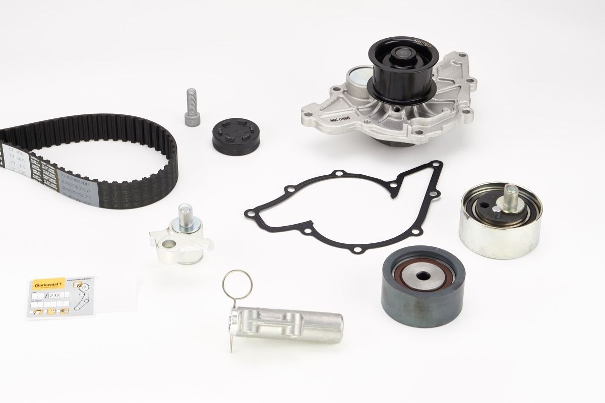 CONTITECH CT1015WP1 Water pump and timing belt kit with tensioner pulley damper, Number of Teeth: 207, Width: 30 mm