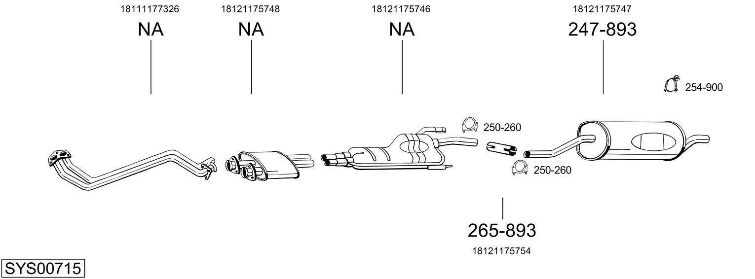 BOSAL 285-955 Middle silencer