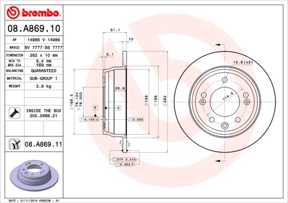 08A86910 Brake disc PRIME LINE BREMBO 08.A869.10 review and test