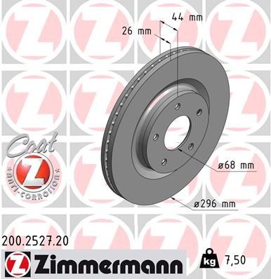 ZIMMERMANN COAT Z 200.2527.20 Brake disc 40206 1KC3A